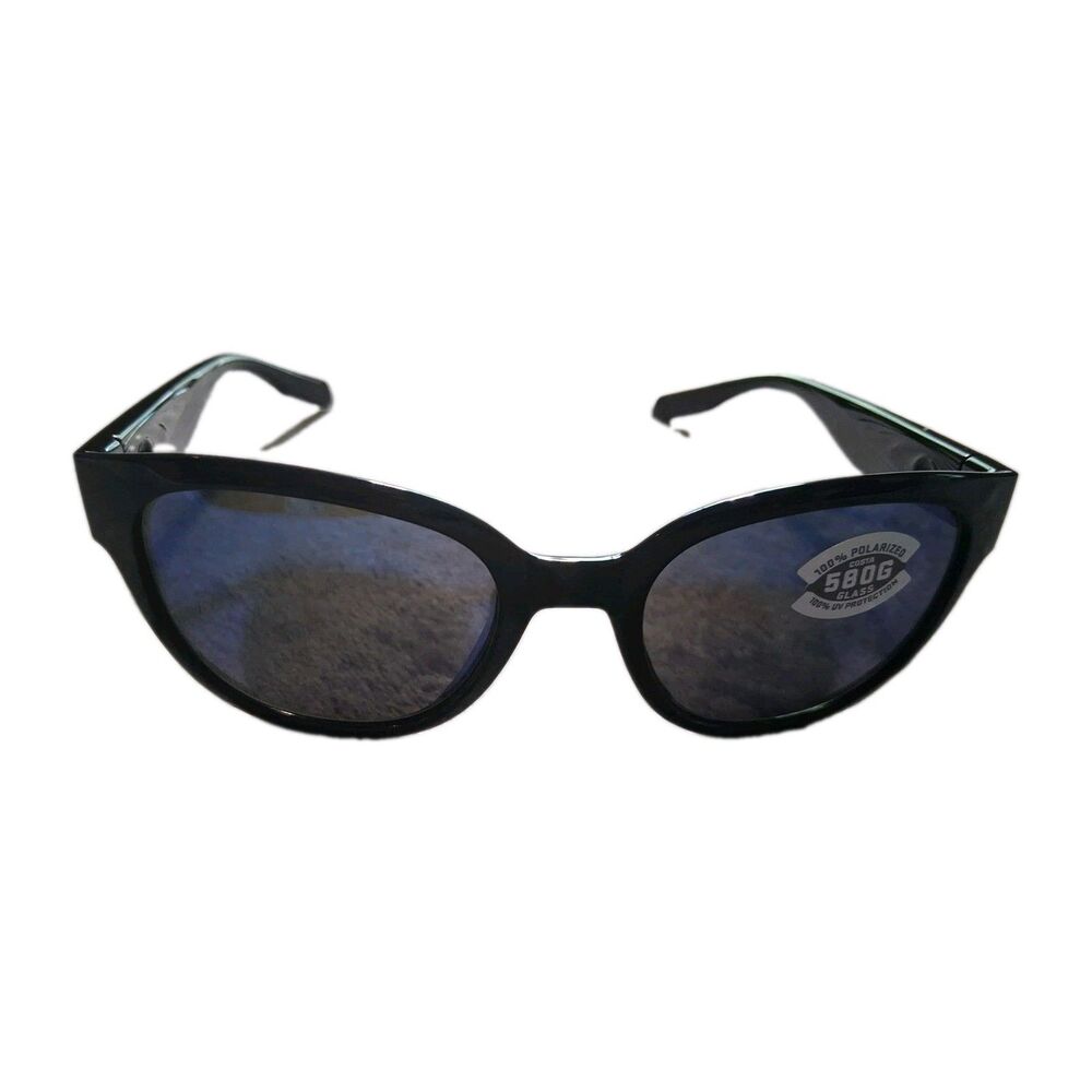 Costa Del Mar SALINA Polarized Sunglasses Black Blue Mirror Glass 580G No Case